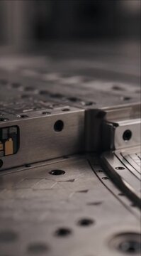 Macro metal texture industrial surface machine detail steel plate macro pattern mechanical background engineering part precision tool workshop equipment manufacturing floor precision engineering
