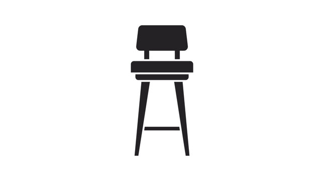 Black silhouette of a tall wooden bar stool.