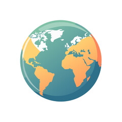 Obraz premium Flat vector illustration of a globe