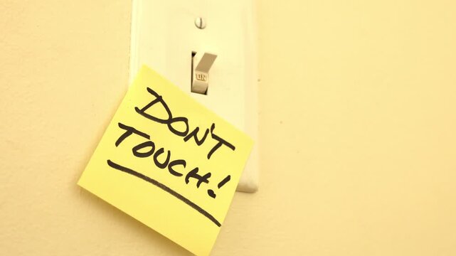 Reminder Note To Don't Touch This Switch