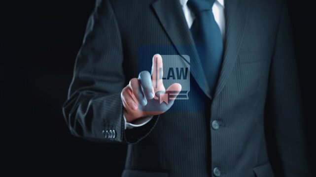 Law icons illustrate justice, court, and regulation system. Law represents fairness, law supports police, and law connects with rules, rights, and enforcement. Gist