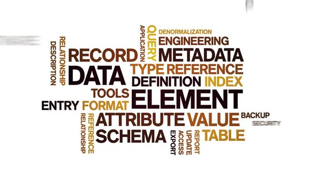 Data Element animated word cloud-text design animation tag kinetic typography seamless loop.