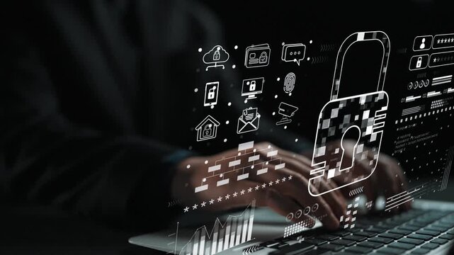 Cyber security system protecting digital infrastructure. Cyber security ensures data safety, prevents breaches, cyber security strengthens defense, and supports secure operations. Marrow