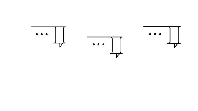 Minimalist animated loading with ellipsis and pin symbols on white background, animation progress waiting