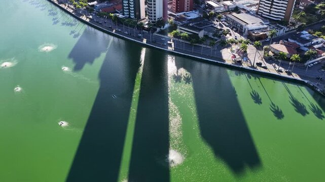 Lakefront Park In Campina Grande Paraiba Brazil. Birds Eye View Of Stunning Cityscape With Streets And Buildings. Industry Landscape Commercial Building Busy. Industry Urban. Campina Grande Paraiba.
