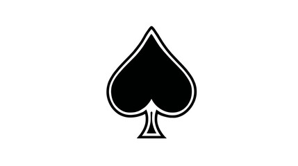 Fototapeta premium Decorative spade suit icon with leaf-like interior detail.