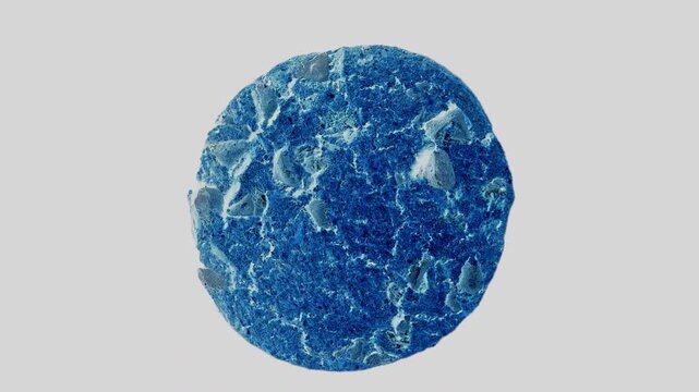 60p animated shot of a rotating cookie with inverted colors on a white background, creating an abstract and surreal visual effect