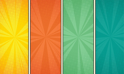 Fototapeta premium Comic cartoon pop art background isolated on colorful background