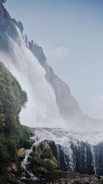 waterfall in the mountains
