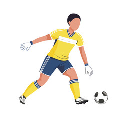Obraz premium Flat illustration of a soccer goalkeeper in action