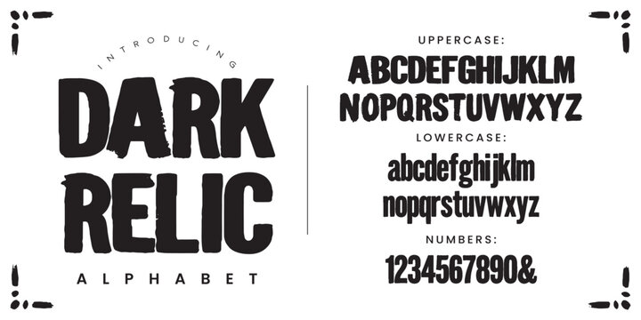 Dark Relic vintage distressed eroded slab serif font with rugged weathered antique letterpress look