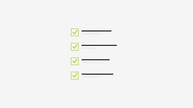 Check List Web Template 4k Animation Flat Minimalist Black Lime Green Status Indicator UI Design 4K