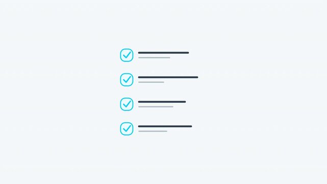 Check List Web Template 4k Animation Smooth Slide Transition Cyan Corporate Blue Dashboard UI 4K