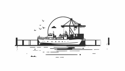 Fishing boat on the water dock. © Cctv