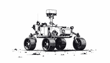 Robot Mars Rover Exploration Vehicle. © Cctv