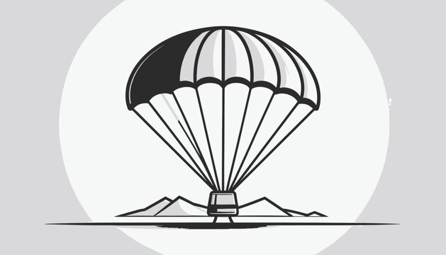 Parachute Descending Slowly Through Air.