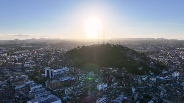 Sunset Caruaru Skyline In Caruaru Pernambuco Brazil. City Skyline Showing Modern And Traditional Architecture. Building Town Sky Illumination Urban. Town Illumination. Caruaru Pernambuco.