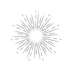 Fototapeta premium sunburst background featuring bold radiating sun rays in a clean vintage retro style. Perfect for posters, banners, logos, social media, advertising, presentations, packaging,comic cartoon