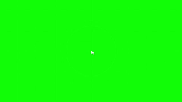 White Arrow Mouse Cursor Movement on Chroma Key Green Screen