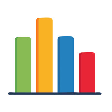 Colorful bar chart icon representing data and growth