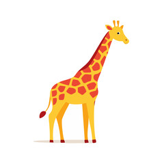 Obraz premium Flat illustration of a giraffe