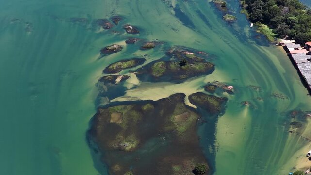 Sao Francisco River In Petrolina Pernambuco Brazil. Tropical River With A Scenic Forest Trees Viewed From Above. Delta Nature Forest Background Hydrography Bay. Forest Background Landmark Forest.