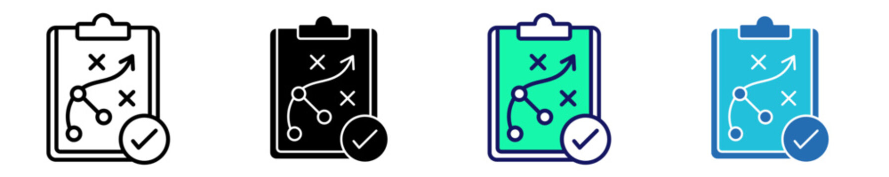 Approved Roadmap Icon Set Multiple Style Collection