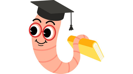 Cute Graduation Mascot Characters Collection with School and Education Theme Vector Set - A collection of adorable kawaii graduation mascot characters featuring stars, frogs, books, pencils, trophies.