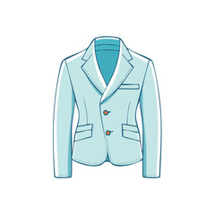 Naklejka premium Light blue blazer jacket flat vector illustration