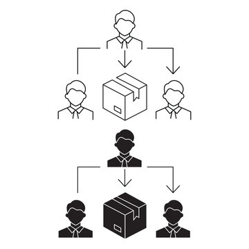Supply chain management and distribution team vector icon.Editable stroke, Vector illustration, Line art Icon, Symbols.