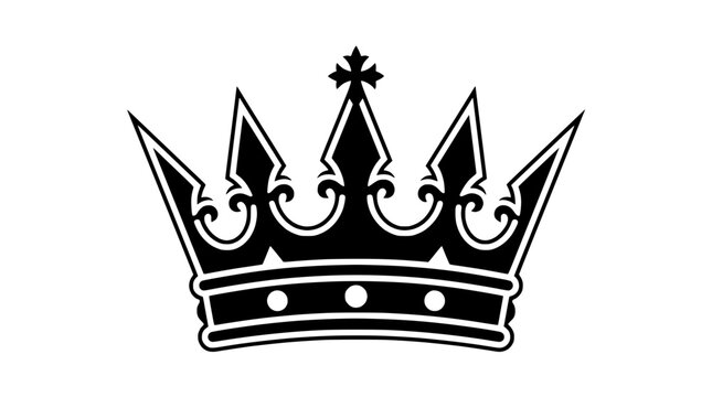 Royal Black Crown Icon Silhouette