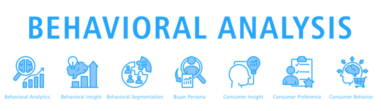Behavioral Analysis Web Banner  icon vector illustration concept