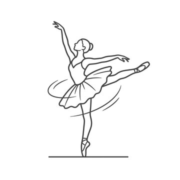 Young ballerina in dancing pose studio.