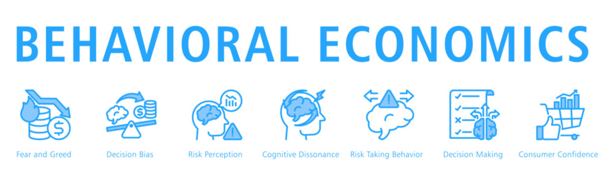 Behavioral Economics Web Banner  icon vector illustration concept