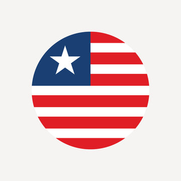 Liberia flag circle icon vector