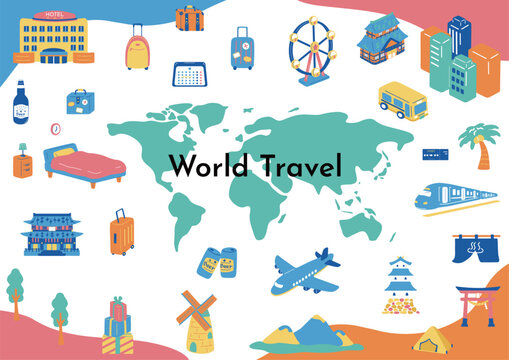 海外旅行のイラスト