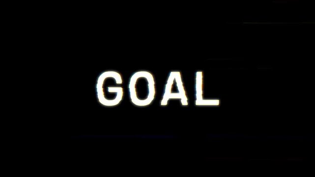 The word 'goal' in bold, white letters on a solid black background
