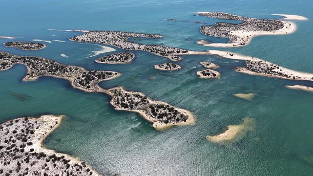 Sao Francisco Skyline In Casa Nova Bahia Brazil. Unique Landscape Of White Sand Dunes And Crystal-Clear Lagoons. Forest Trees Amazon Green. Wilderness Rainy Season. Casa Nova Bahia.