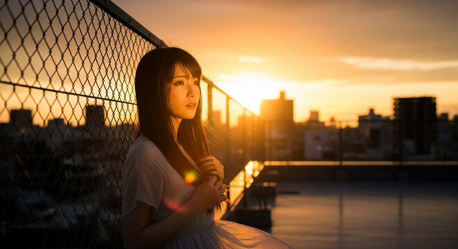 夕暮れの切なさ　センチメンタルな女性