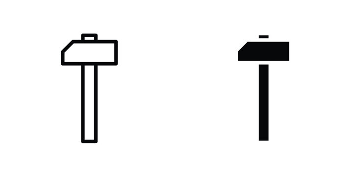 Wooden mallet icons Designs. icon element in trendy styles