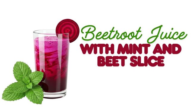 Enjoy refreshing Beetroot Juice with Mint and Beet Slice for a healthy, delicious boost