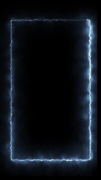 Glowing electric plasma frame border dynamic light animation loop footage.
