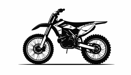 Obraz premium Black and white dirt bike motorcycle.