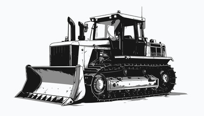 Heavy duty bulldozer construction equipment machine. © Cetak