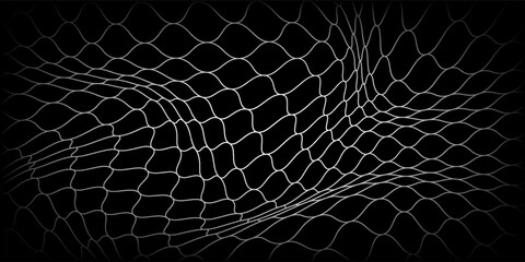 Fishing or soccer net. Repeated hexagon pattern. Black wired mesh texture isolated on white background.ilustrasion modern. © Haikal