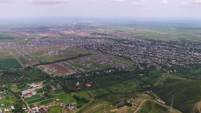 Mountainous area with different vegetation. Daylight saving time.