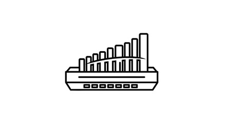 Obraz premium Harmonica Musical Instrument Outline Icon Vector Illustration