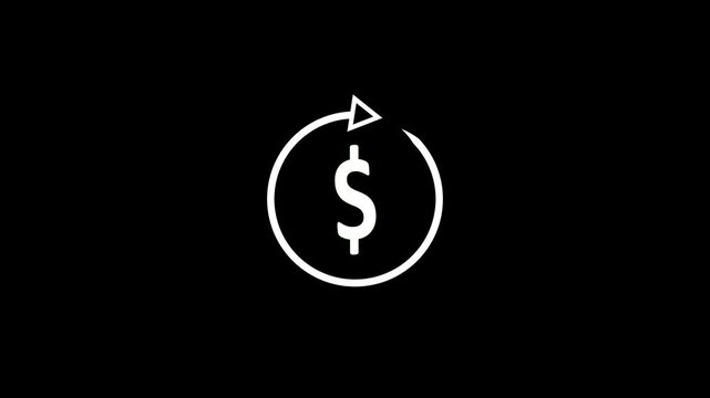 Financial exchange and money circulation concept represented by circular arrows indicating a continuous loop around a dollar sign symbol