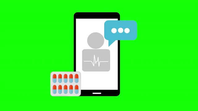 Digital Healthcare Mobile Application with Medicine Reminder and Patient Communication Animation