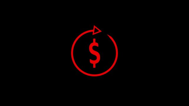 Financial exchange and money circulation concept represented by circular arrows indicating a continuous loop around a dollar sign symbol